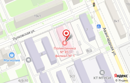 Поликлиника, Медико-санитарная часть №51 на Пулковской улице на карте