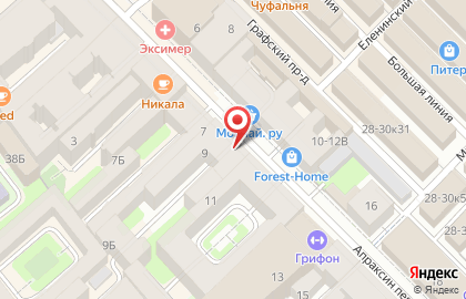 Магазин смешанных товаров в Апраксином переулке на карте