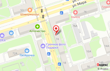 Квартал на улице Мира на карте