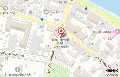 Дом-музей Кустодиева Б.М. на Калинина на карте