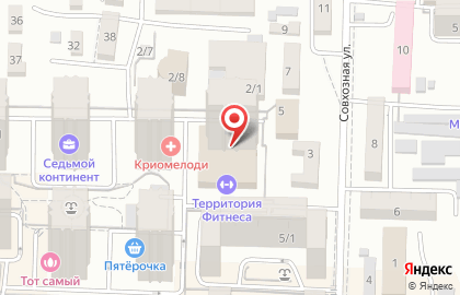 Фитнес-клуб ТЕРРИТОРИЯ ФИТНЕСА на Совхозной улице на карте