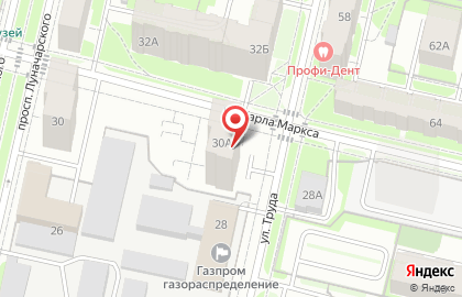 1C на улице Луначарского на карте