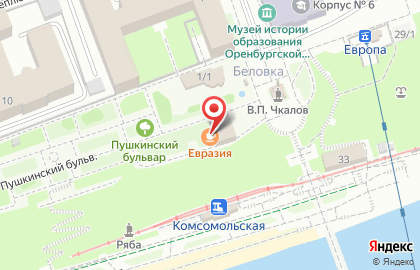 Кафе Евразия на Набережной улице на карте