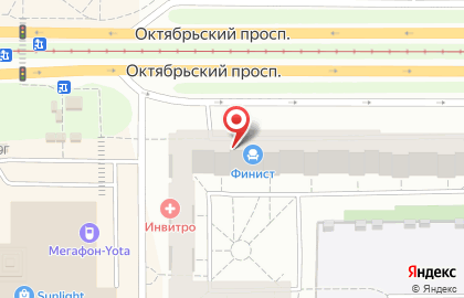 Мебельная компания Финист на Октябрьском проспекте на карте