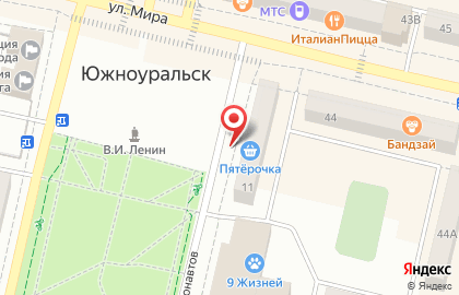 Супермаркет Пятерочка на улице Космонавтов на карте