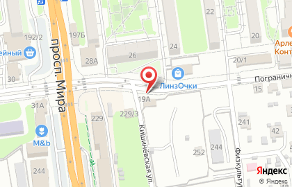 Продуктовый магазин на Пограничной улице на карте