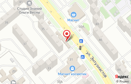 Мясной магазин Мяснов на улице Энтузиастов на карте