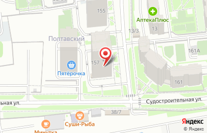Студия красоты и танца Ла Бэлли на Судостроительной улице на карте