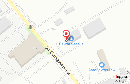 Мебельная фабрика Прима-Сервис на улице Серафимовича на карте