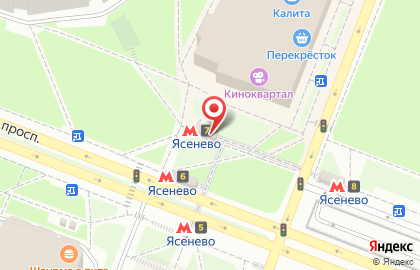 Эйвон на метро Ясенево на карте