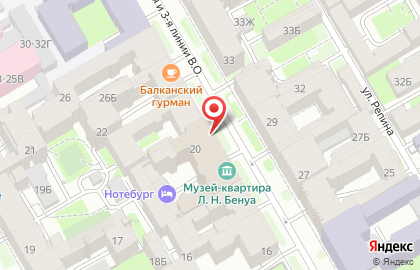 Банк Санкт-Петербург на метро Василеостровская на карте
