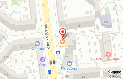 Трактир бар-магазин разливных напитков на улице Будённого на карте