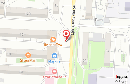 Киоск по продаже питьевой воды Урал Аква на Центральной улице на карте