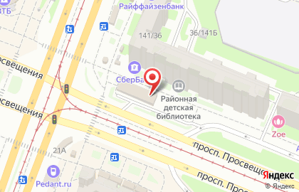 Магазин кожгалантереи на проспекте Просвещения, 36 к1 на карте