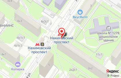 Станция Нахимовский проспект на карте