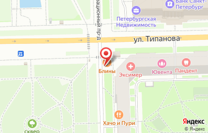 Емеля на улице Типанова на карте