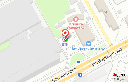 Заправочная станция Воронежская топливная компания на улице Ворошилова на карте