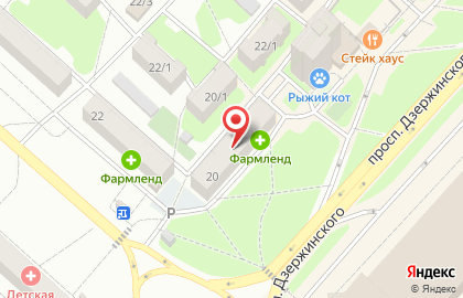 Продуктовый магазин на проспекте Дзержинского, 20 на карте