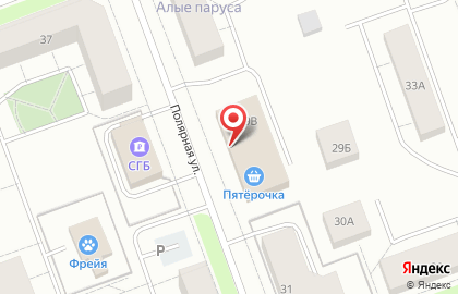 Универсам Пятёрочка на Полярной улице на карте