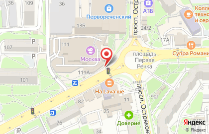 Сеть фирменных салонов МегаФон на Океанском проспекте на карте