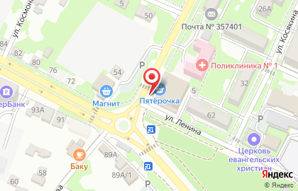Супермаркет Пятёрочка на улице Чапаева на карте