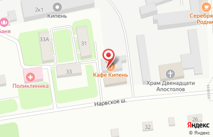 У камина на Ново-Нарвском шоссе на карте