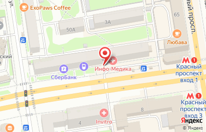Аптека Ларец здоровья на Красном проспекте на карте