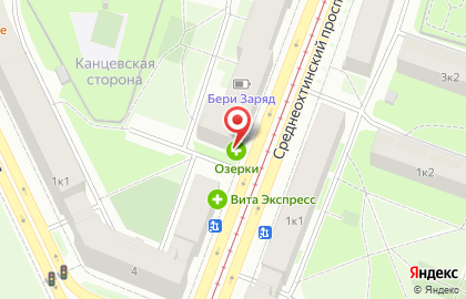 Аптека Озерки в Санкт-Петербурге на карте