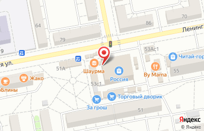 Киоск по продаже хлебобулочных изделий на улице Ленинградской на карте