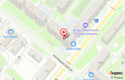 Магазин Парус на Китицынской улице на карте