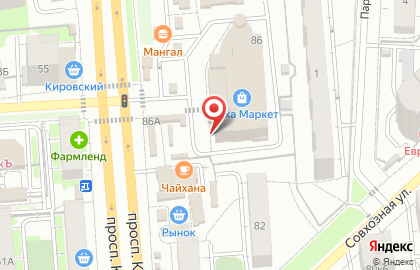Ресторан быстрого питания Pizza mia на проспекте Космонавтов на карте