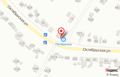 Супермаркет Пятёрочка на Октябрьской улице на карте