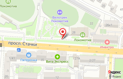 Киоск по продаже хлебобулочных изделий на проспекте Стачки на карте