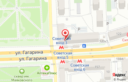 Магазин фруктов и овощей в Советском районе на карте