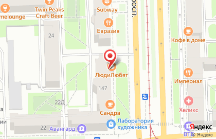 Пекарня Люди Любят на Московском проспекте на карте