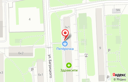 Супермаркет Пятёрочка на улице Багрицкого на карте