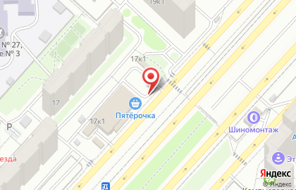 Супермаркет Пятёрочка на Комсомольском проспекте, 17 к 1 в Люберцах на карте