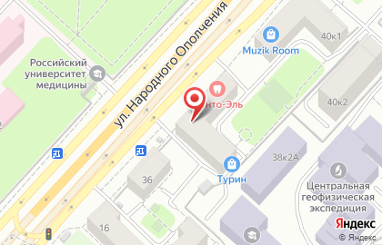 Департамент здравоохранения г. Москвы на улице Народного Ополчения на карте