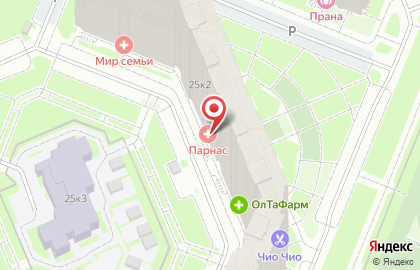 Медицинский центр Парнас на метро Парнас на карте