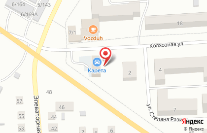 Автосервис Карета на Колхозной улице на карте