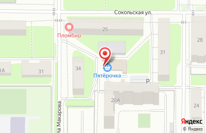 Супермаркет Пятёрочка на улице Адмирала Макарова, 34а на карте