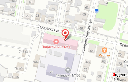 Федеральное учреждение Главное бюро медико-социальной экспертизы по Нижегородской области на Приокской улице на карте