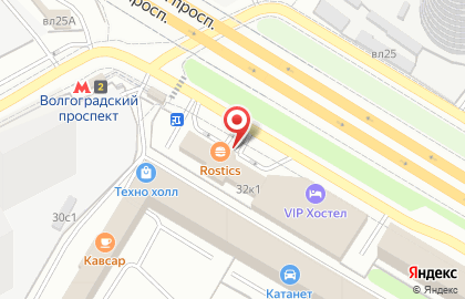 Магазин быстрого питания на Волгоградском проспекте на карте