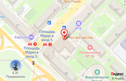 Киоск по продаже мяса на площади Карла Маркса на карте