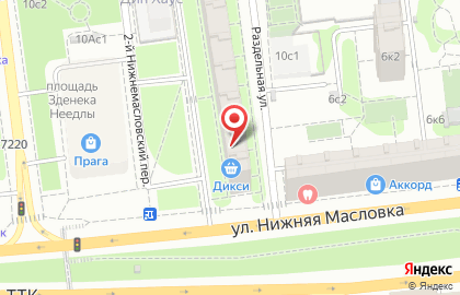 Супермаркет ДИКСИ на улице Масловка Нижняя на карте