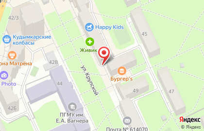 Магазин зоотоваров Артемон в Мотовилихинском районе на карте