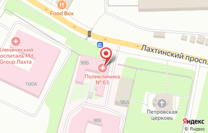 Городская поликлиника №49 на Лахтинском проспекте на карте