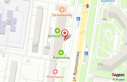 Пекарня Аллен на улице Ворошилова на карте