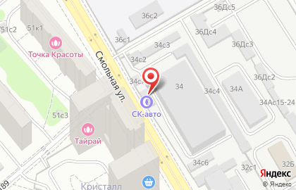 Сервисный комплекс СК-АВТО на Смольной улице на карте