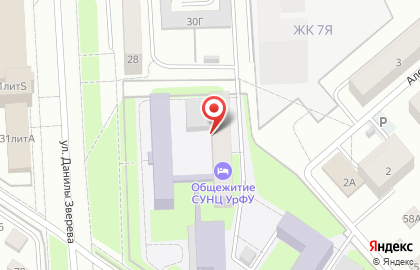 Общежитие, СУНЦ на карте